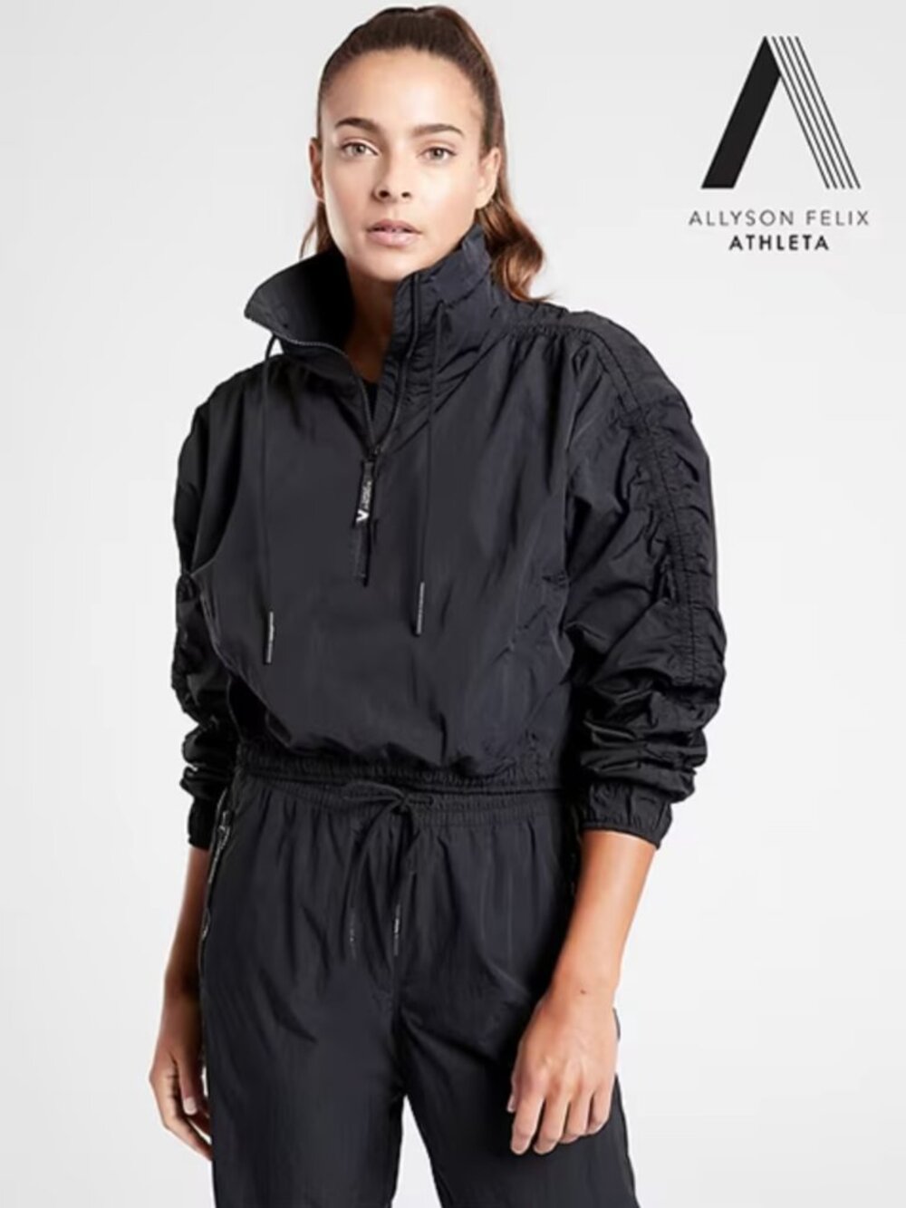 Athleta x Alyson Felix Black Track Suit Set | XS Pants and Top